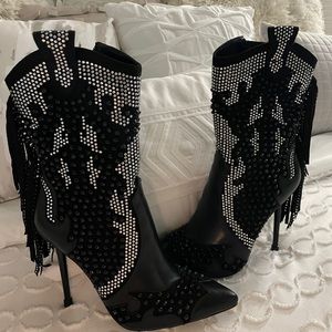MOONLIGHT CRYSTAL HIT FRINGE BOOTIE